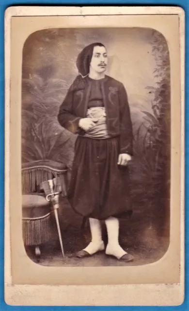 vintage cdv photo France Africa army 3e zouave Algerie ca 1885 militaire soldat
