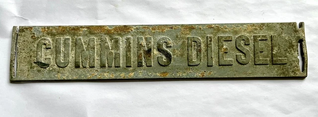 Vintage metal Cummins Diesel Plaque
