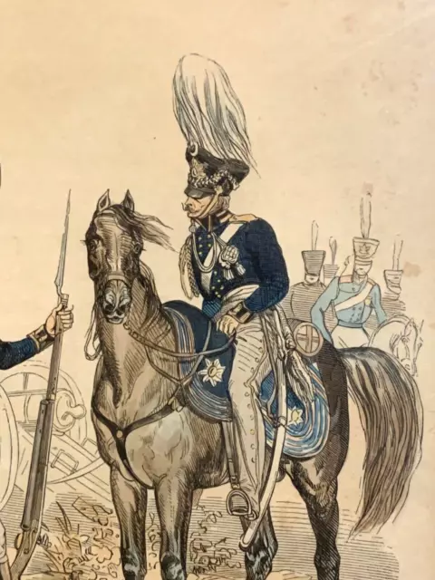 René Louis DEMORAINE - Stahlstich koloriert - Preußische Artillerie Uniform 1812 3