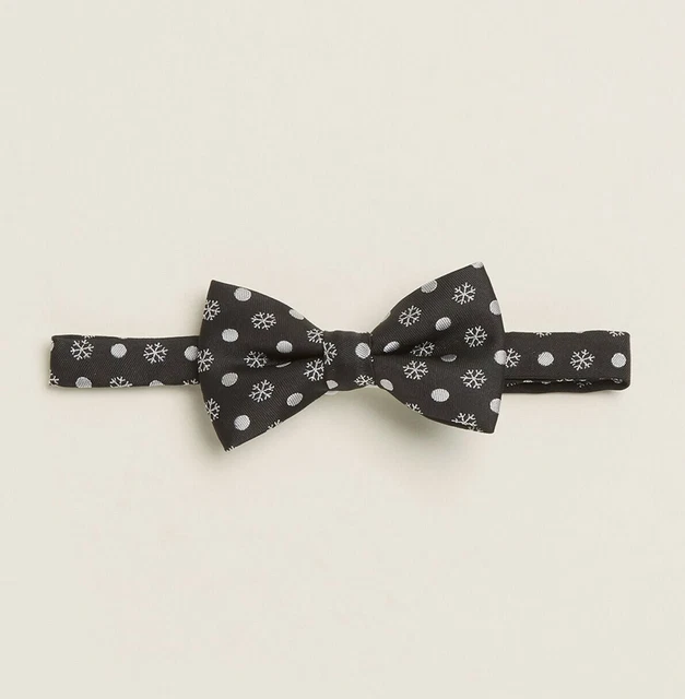 Andy & Evan Toddler/ Little Boys' Bow Tie Black Snowflake Holiday clip on NEW