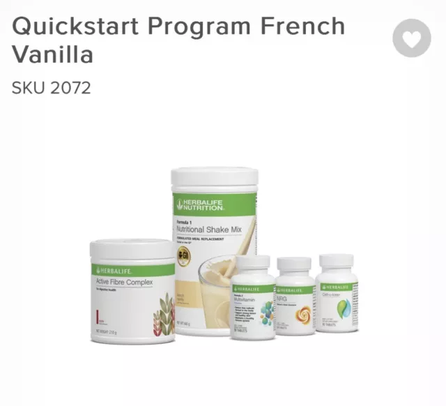 Herbalife Quickstart Programme - Vanilla (or Choose) - Long Expiry - Australia