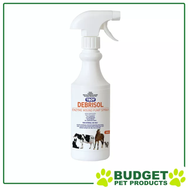 Troy Debrisol Enzyme Wound Spray For Dogs Horses And Livestock 500ml