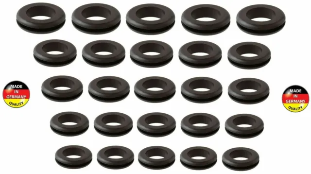 5x cable grommets rubber black electrical wire gasket o ring plug hole open bung