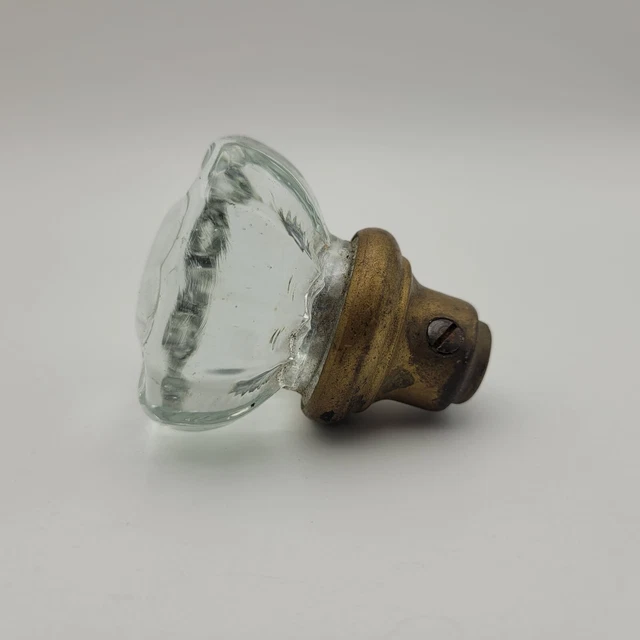 Door Knob Crystal 12 Point Antique Victorian Reclaimed Salvage Hardware 3