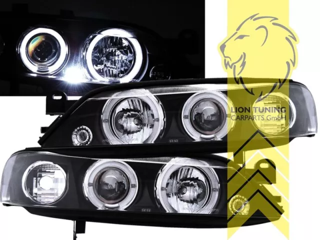 LED Angel Eyes Scheinwerfer für Opel Vectra B Stufenheck Caravan schwarz