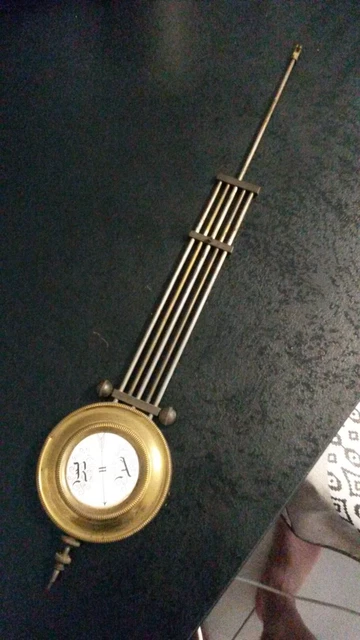 Excelente Grande Oscilación Péndulo Reloj Cobre Francia XIX Em Siglo Gg
