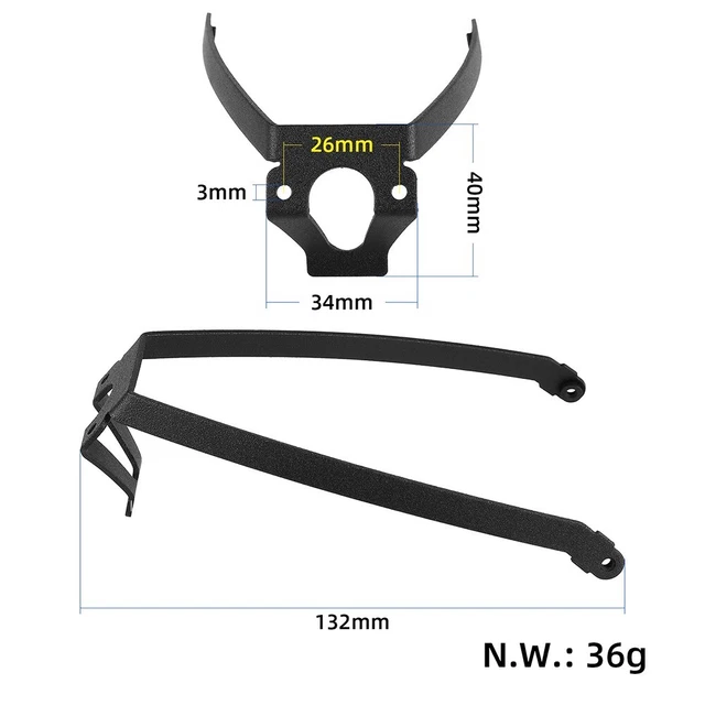 DeWin Support De Garde-Boue Arrière Pour Ninebot Max G30 - Pièce De Mise à Niveau En Alliage Aluminium Et Fer (Noir)