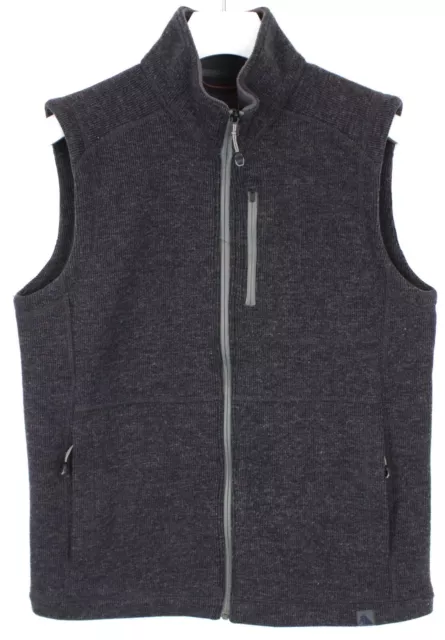 L.L.BEAN Slightly Fitted Waistcoat Men's MEDIUM Full Zip Wool Blend Knit Melange