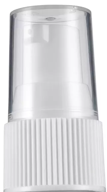 White Glass Boston Round Treatment Pump Bottle with White Top - 1 oz / 30 ml 3