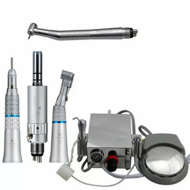 Portable Dental Air Turbine Unit 3 Syringe +High Low Speed Handpiece kit 4Hole