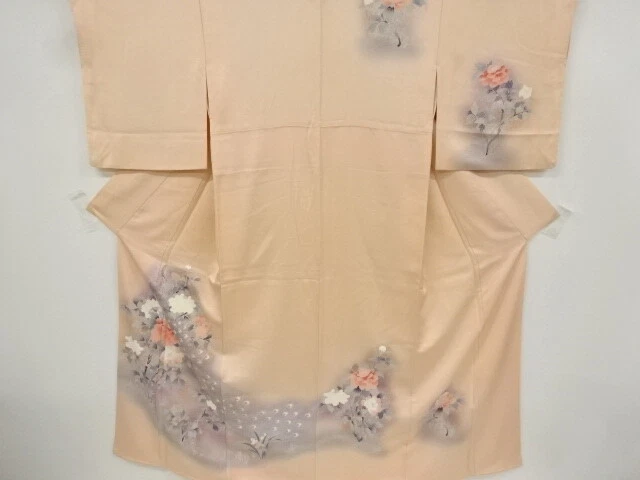 41814# Japanese Kimono / Antique Kimono / Embroidery / Peacock & Peony