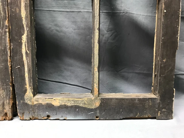 Pair Antique 6 Lite Casement Windows 17x39 Shabby Cabinet Chic Old VTG 1824-22B 6