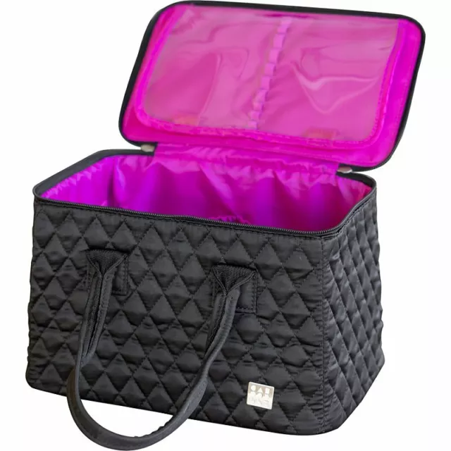 Caboodles Heartthrob It Bag Travel Case Black Diamond Quilted Fabric