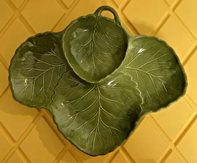 Vintage Poppytrail California Pottery Strawberry Leaf Serving dish