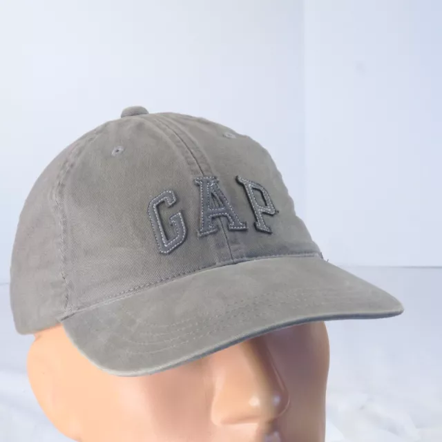 Vintage GAP Dad Hat 2008 Y2K Baseball Cap M/L Gray Spellout  Strapback Hat  3D