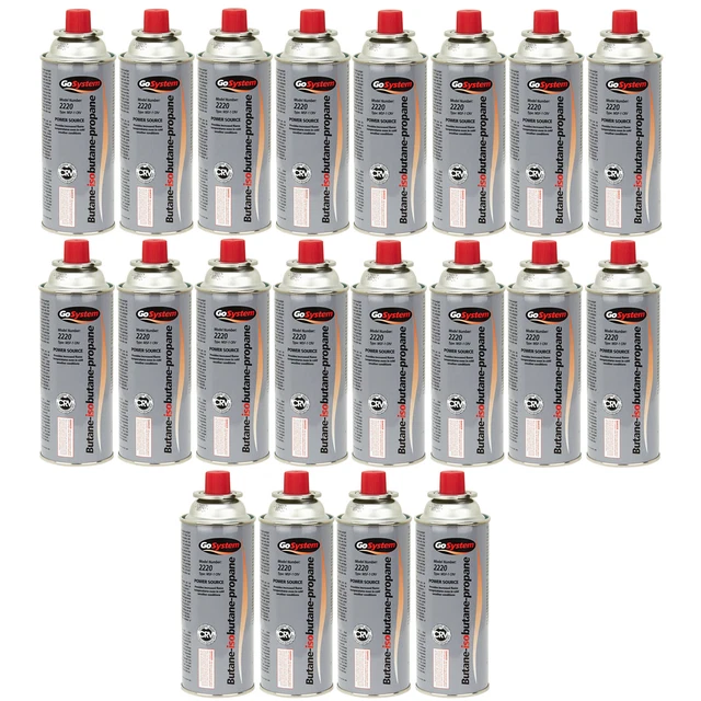 20 x GO SYSTEM Ventil Gas Kartusche Camping Kocher Brenner Butan/Propan 227 g