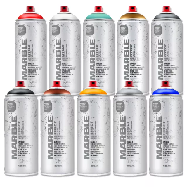 Montana Cans MARBLE Effect Spray 400ml 10 Farben Sprüh Lack Dose DIY Graffiti