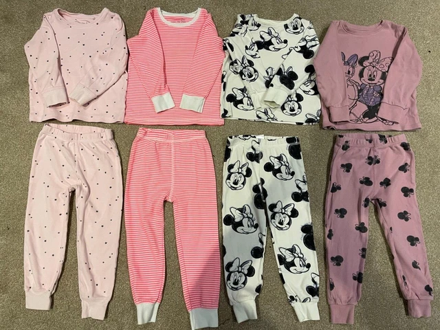 Pacchetto 4 set pigiami a maniche lunghe NEXT ragazze età 3-4 anni. Disney Topolino 