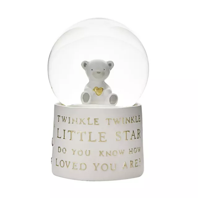 Musical Snow Globe Twinkle Little Star Teddy Design Nursery Gift Baby