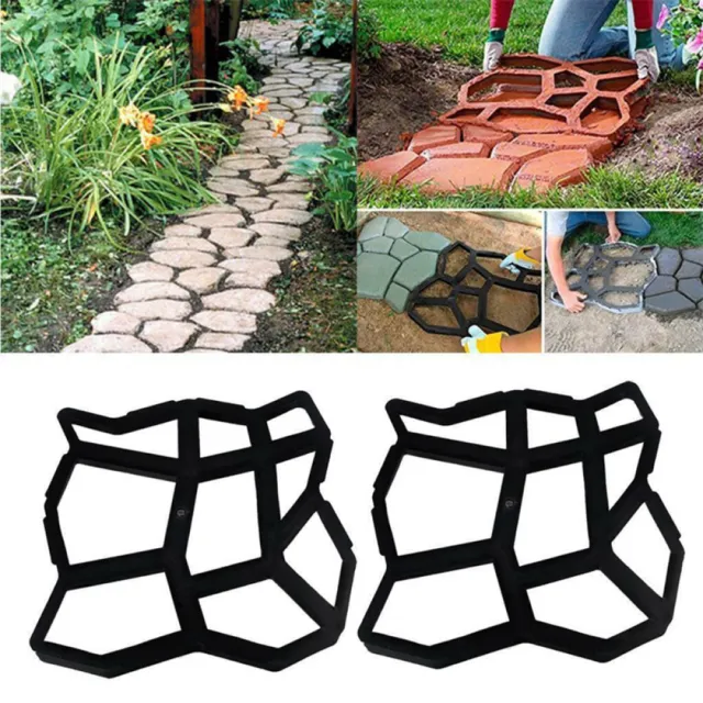 Garden Driveway Paving Pavement Mold Concrete Step Stone Path Walk Maker Walkway