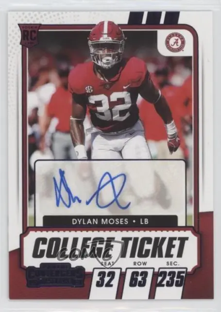 2021 Panini Contenders Draft Picks Game Ticket Purple Dylan Moses Rookie Auto RC