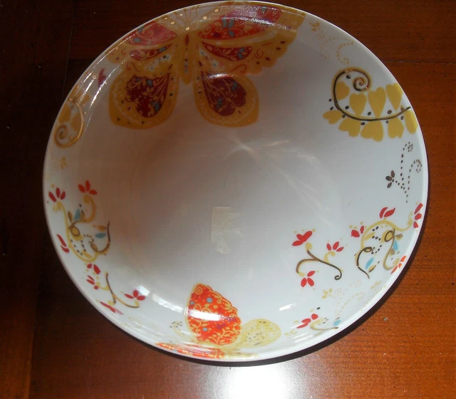 GENEVIEVE LETHU 533657 - Piatto da dessert 20,5 cm in gres, collezione A Travers Champs, decorazione floreale, multicolore