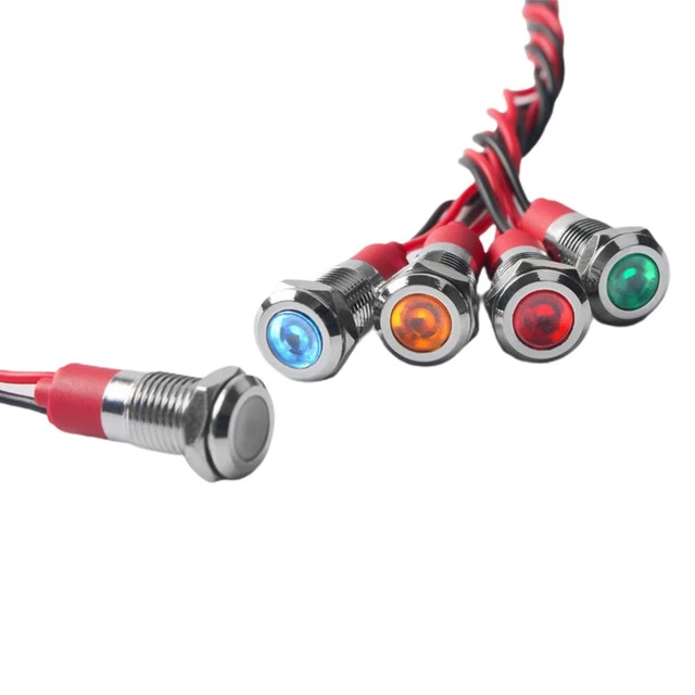 LED INDICATOR LIGHTS Indicator Lights 15MA 8mm Stainless Steel Brand ...