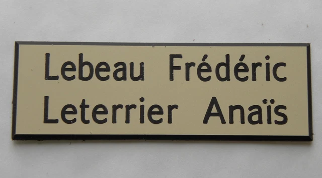 Plaque De Boîte Aux Lettres Personnalisable 3 Lignes - 15 Couleurs, Biseautée, 10x2.5 Cm