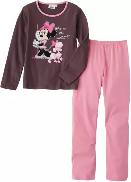 Girls HM2036 Disney Minnie Mouse Long Sleeve Pyjama Set 3-8 Years