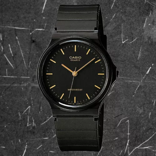 Casio Black and Gold Classic Analog Watch MQ24-1E NEW