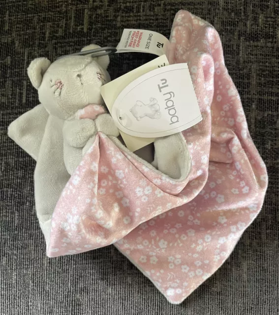 Baby TU Sainsbury’s Grey Mouse Pink Floral Comforter Soft Toy Blankie BNWT NEW