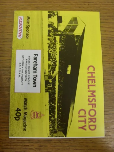 02/01/1988 Chelmsford City v Fareham Town  . Thank you for viewing our item, buy