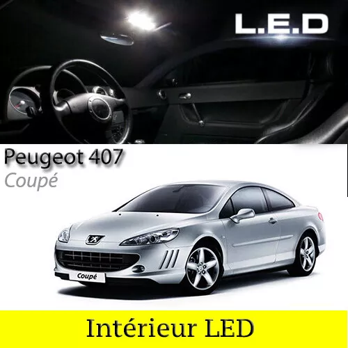 Peugeot 407 Coupé / Kit 12 ampoules à LED pour l'éclairage intérieur blanc