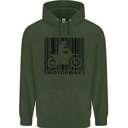 Felpa con cappuccio moto codice a barre biker moto bambini 9