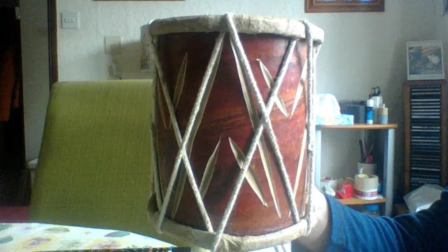 African Kenyan Handmade 5"X6" Drum Music Instrument Natural Leather Skin