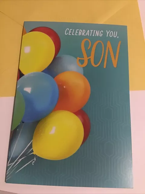 Happy Birthday Son On Your Birthday I Love You Cake 5”x7” Hallmark Greeting  Card
