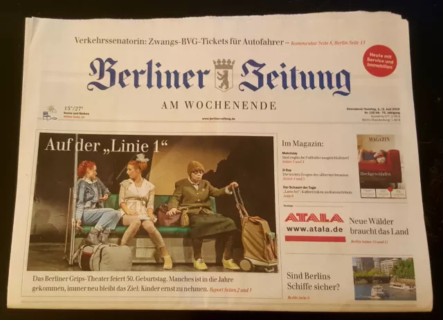 Berliner Zeitung, Geburtstagszeitung vom  1. - 10. Juni 2019