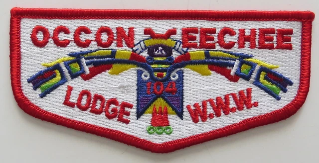 Occoneechee Lodge 104 Occoneechee Council NC Ordeal Flap Red Bdr (E8449)