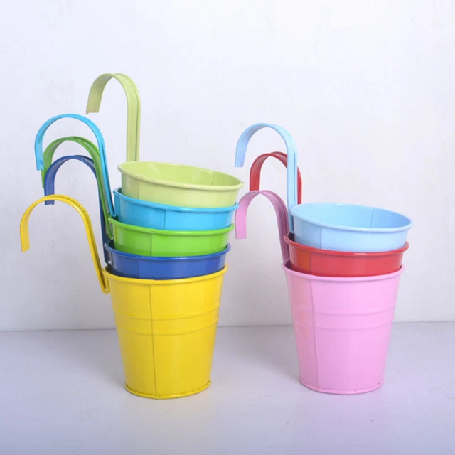 Vase Galvanisé Porte-fleurs De Jardin Pot En Fer Planteur Étagère