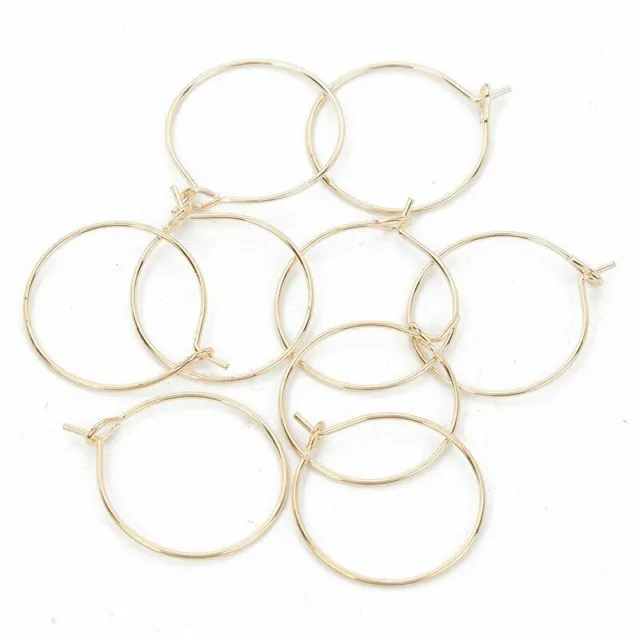 50pcs/lot Round Ear Rings Hoops 20-40mm Circle Earring Wire Hoop Jewelry Making