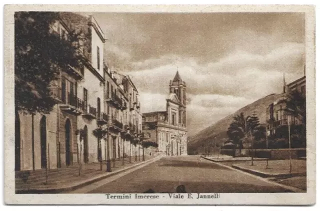 Cartolina Di Palermo ,Termini Imerese - Viale E.jannelli - Nave A.da Barbiano