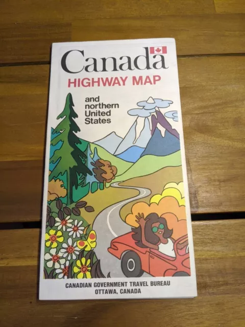 Vintage Canada Highway Map And Northern United States Travel Brochure Map