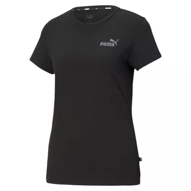 Puma Mujer Ess + Bordada Camiseta/Camiseta de Manga Corta