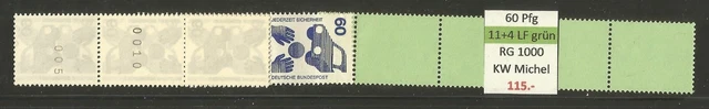 RM Unfallverhütung 60 Pfg RG 1000 ROLLENENDE RE 11 + 4 LF grün (Dextrin)**