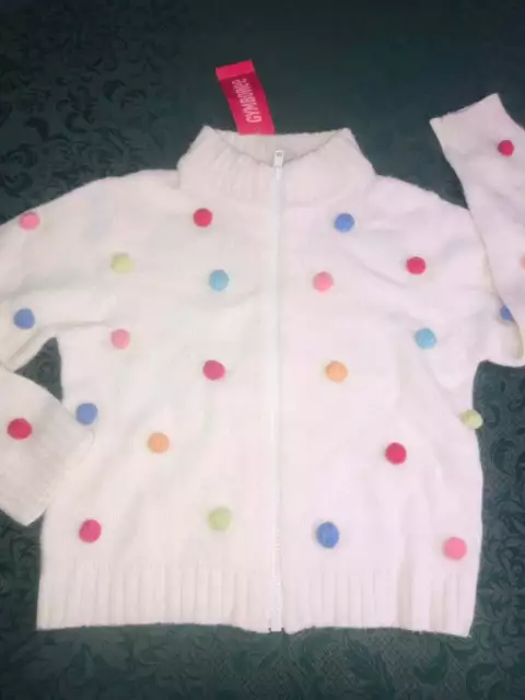 NWT sugar and spice rainbow cardigan 6 gymboree pom sweater birthdays Christmas