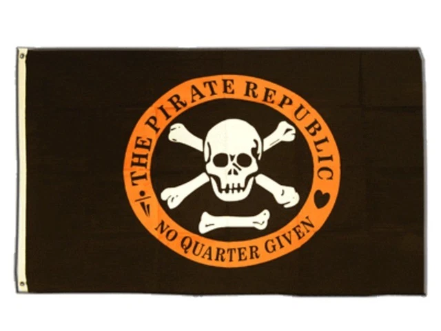 BANDIERA PIRATA LA Repubblica Pirata Bandiera Sibilo 90x150cm EUR 10,99