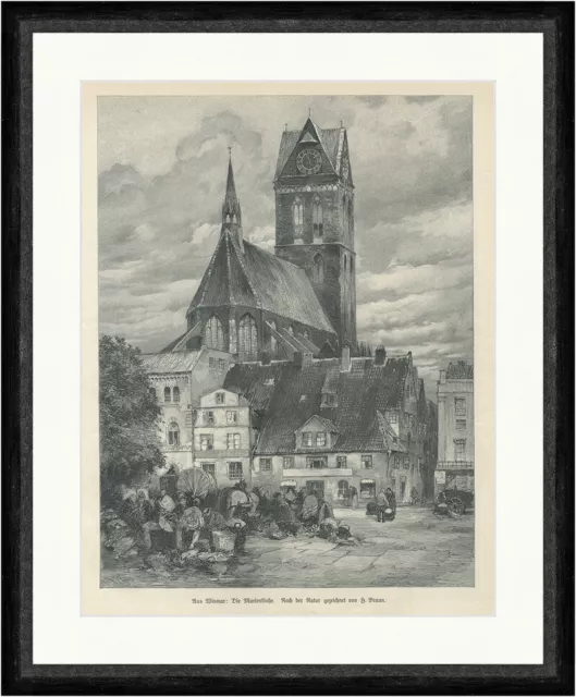 Die Marienkirche in Wismar Ostseeküste Spätgotik Altstadt Faksimile_E 25944