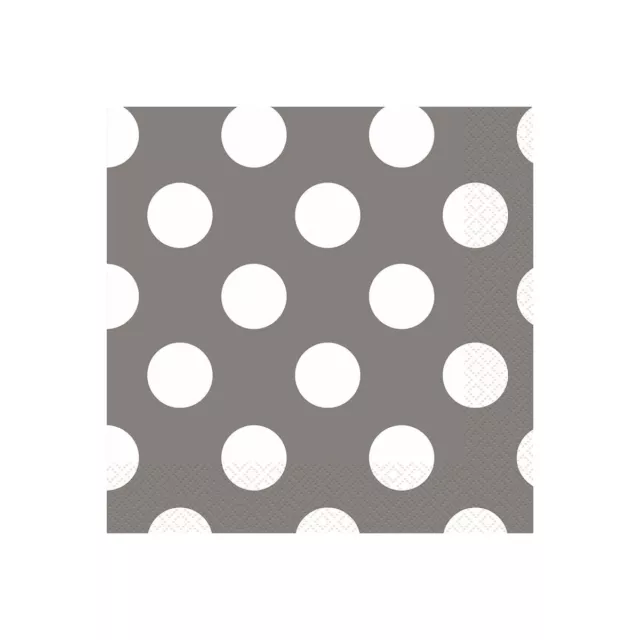 Dots 16 Beverage Napkins - Silver