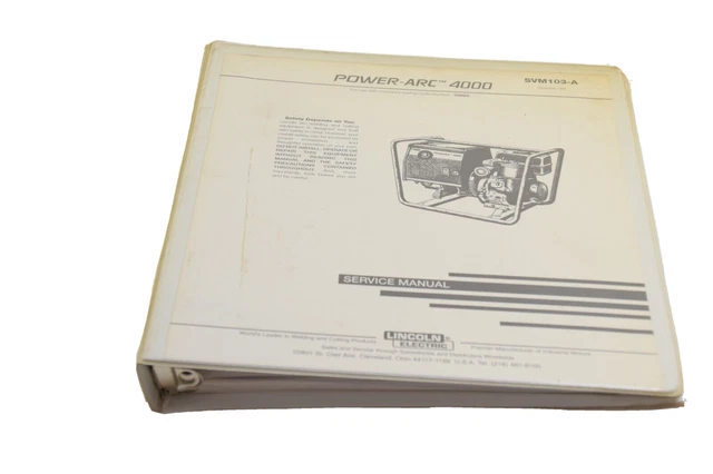 Lincoln Svm103-A Service Manual. Power-Arc 4000, Code 10083, December 1995 Print