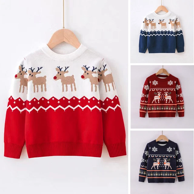 Children Christmas Sweater Snowflake Design Children Sweater Cartoon for Boys
